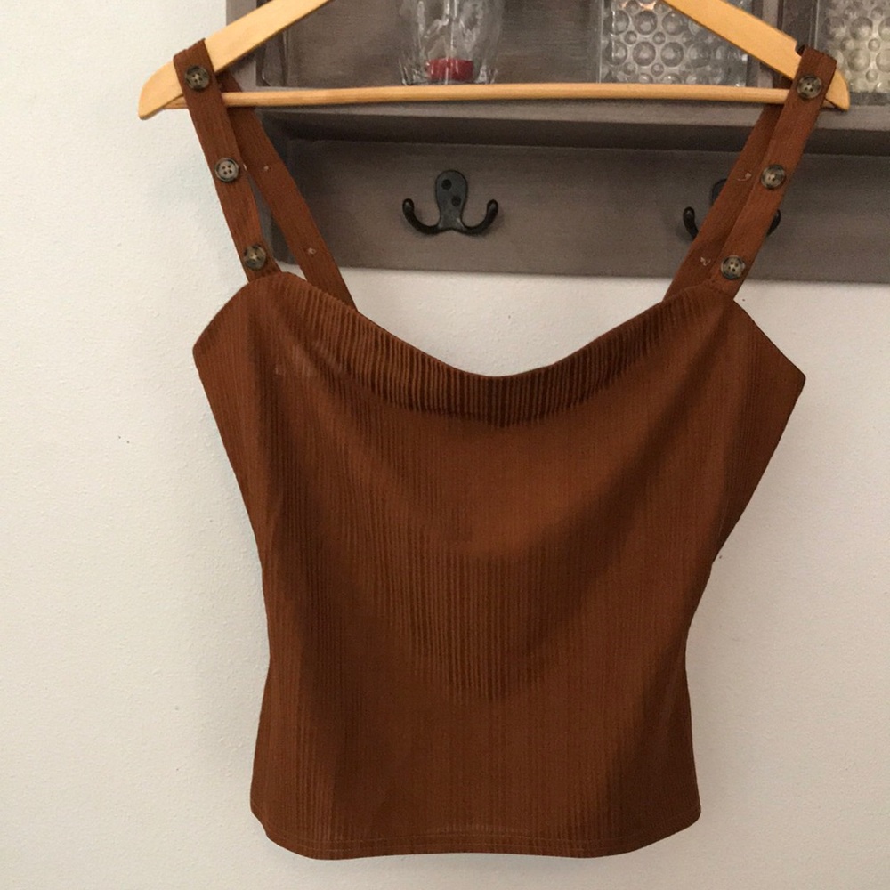 The East Order Kaisey Top, tank top, cocoa,  buttons on strap Xsmall NWT